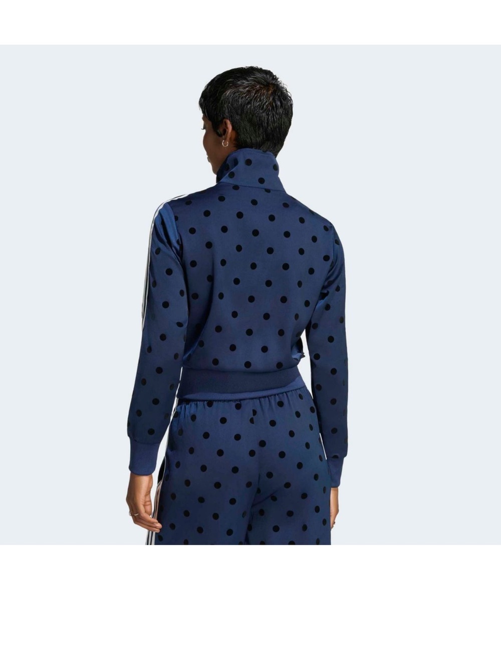 NWT ADIDAS Navy Polka Dot Track Jacket & Wide Leg Pants - Picture 8 of 11